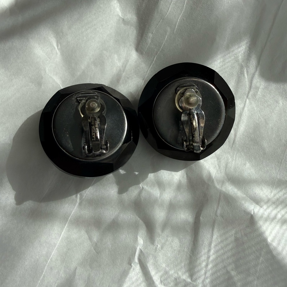 Lanvin Paris black crystal earring clip - Picture 10 of 15